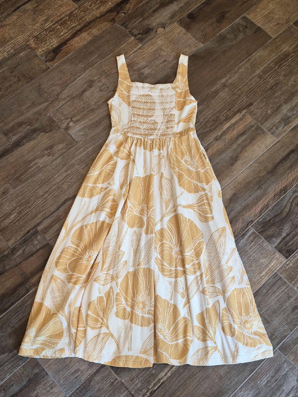 XXS/XS Happy Earth 100% Organic Cotton Sleeveless Lily Midi Dress|Poppies - Picture 9 of 14